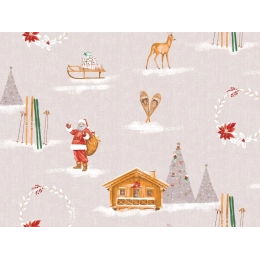 Nappe de noël HIVER d'antant - Nappe festive de noël authentique