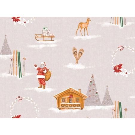 Nappe de noël HIVER d'antant - Nappe festive de noël authentique