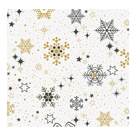 Nappe de noël CRISTAUX gold - Nappe festive de Noël