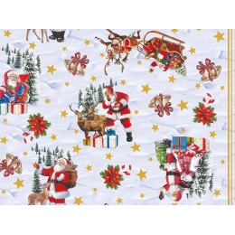 Nappe de noël TRADITION blanc - Nappe festive de Noël