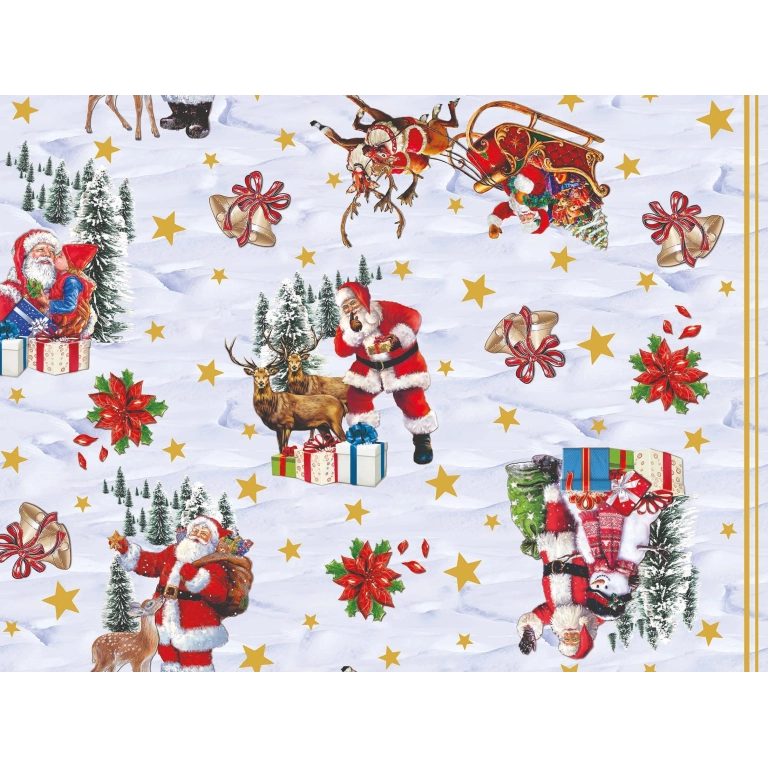 Nappe de noël TRADITION blanc - Nappe festive de Noël