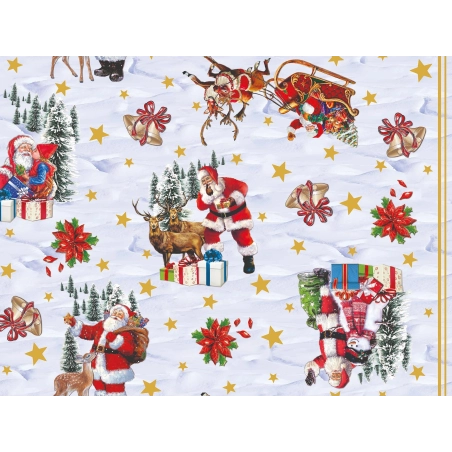 Nappe de noël TRADITION blanc - Nappe festive de Noël