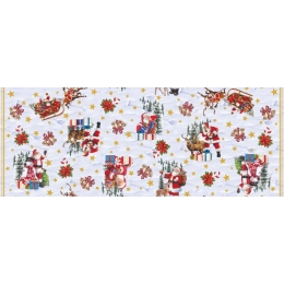 Nappe de noël TRADITION blanc - Nappe festive de Noël