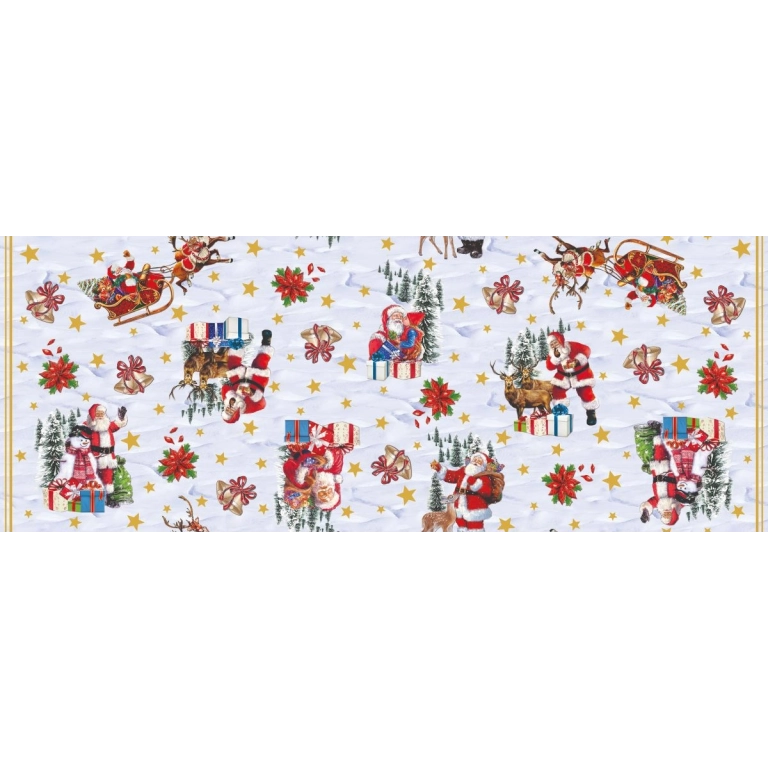 Nappe de noël TRADITION blanc - Nappe festive de Noël