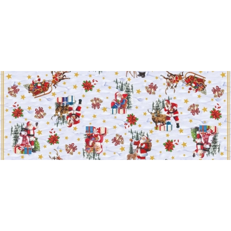 Nappe de noël TRADITION blanc - Nappe festive de Noël