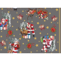 Nappe de noël TRADITION gris - Nappe festive de Noël