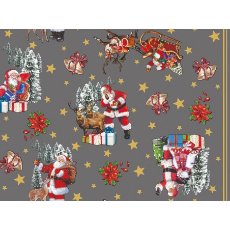 Nappe de noël TRADITION gris - Nappe festive de Noël
