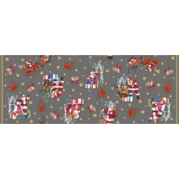Nappe de noël TRADITION gris - Nappe festive de Noël