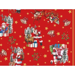 Nappe de noël TRADITION rouge - Nappe festive de Noël