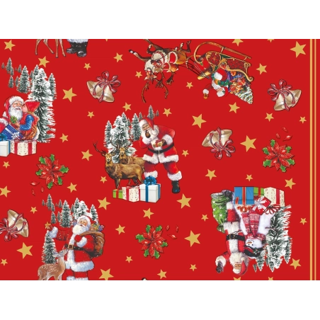 Nappe de noël TRADITION rouge - Nappe festive de Noël