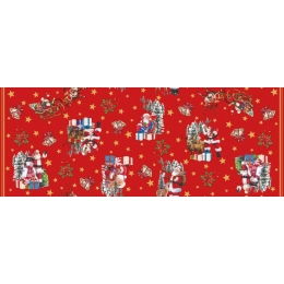 Nappe de noël TRADITION rouge - Nappe festive de Noël