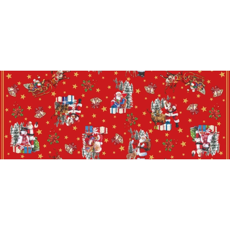 Nappe de noël TRADITION rouge - Nappe festive de Noël