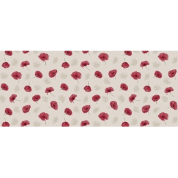 Toile cirée 160 COQUELI rouge - Nappe à fleur coquelicot rouge