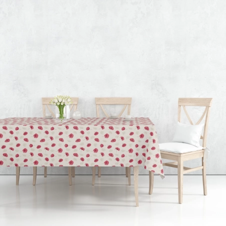 Toile cirée 160 COQUELI rouge - Nappe à fleur coquelicot rouge
