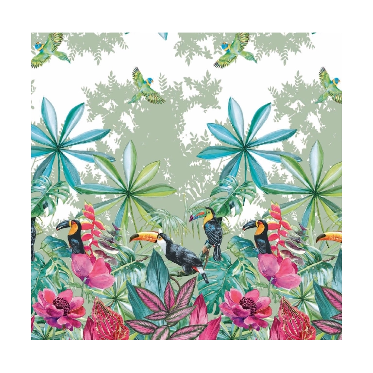 Toile cirée 160 MONTEVERDE - Nappe cirée exotique