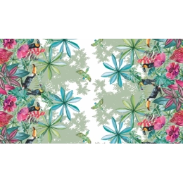 Toile cirée 160 MONTEVERDE - Nappe cirée exotique