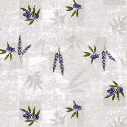 Toile cirée OLIVANDA gris 160 - Toile cirée provençale lavande