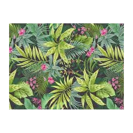 Toile cirée TIBARAMA Vert - largeur 140 cm