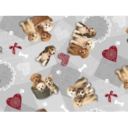 Toile cirée SCOOBY gris - Nappe à chiens