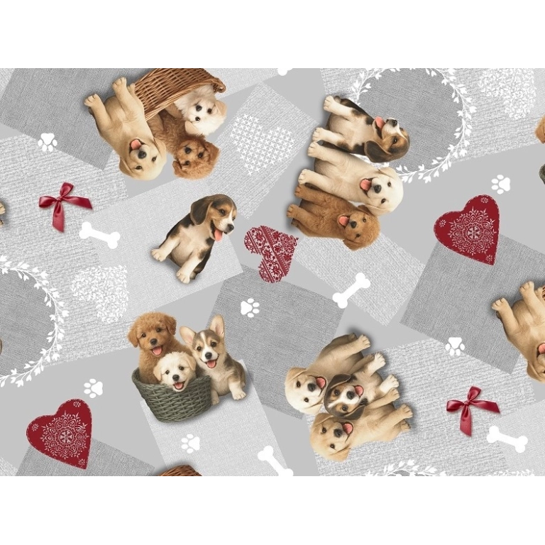 Toile cirée SCOOBY gris - Nappe à chiens