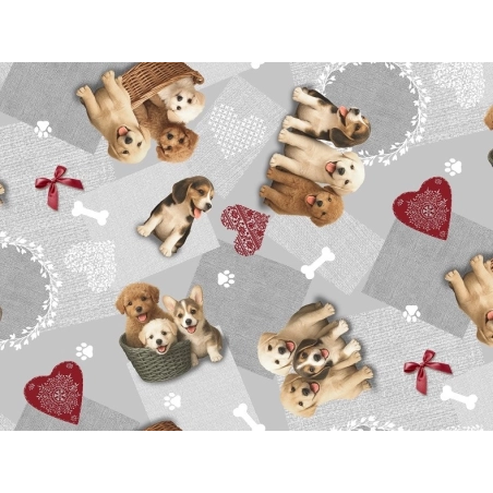 Toile cirée SCOOBY gris - Nappe à chiens