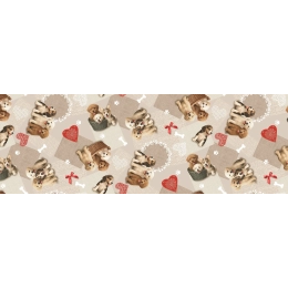 Toile cirée SCOOBY beige - Nappe à chiens