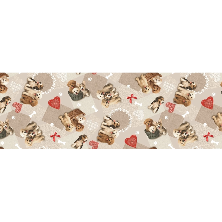 Toile cirée SCOOBY beige - Nappe à chiens