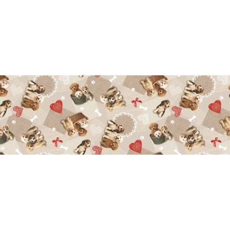 Toile cirée SCOOBY beige - Nappe à chiens