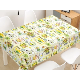 Toile cirée RIVIERA jaune - nappe cirée avec des citrons