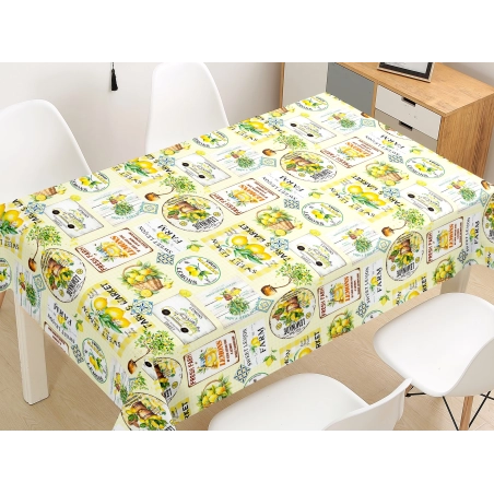 Toile cirée RIVIERA jaune - nappe cirée avec des citrons