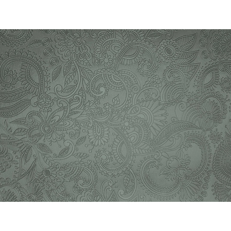 Toile cirée métallisée - CACHEMIRE vert grisé