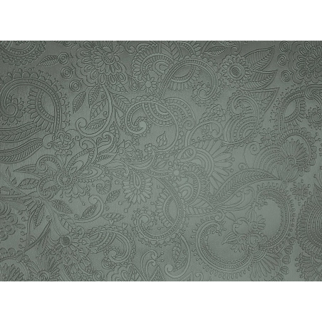 Toile cirée métallisée - CACHEMIRE vert grisé