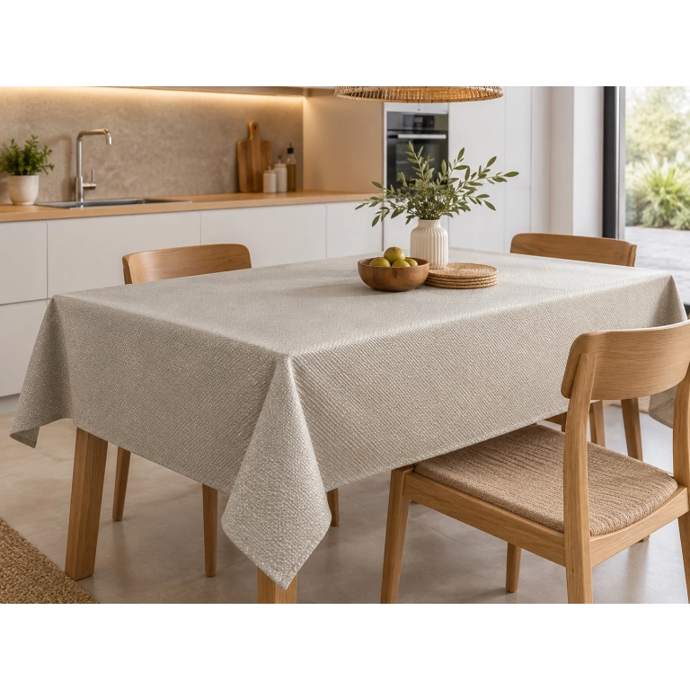 Toile cirée métallisée - GRILLAGE champagne