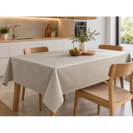 Toile cirée métallisée - GRILLAGE champagne
