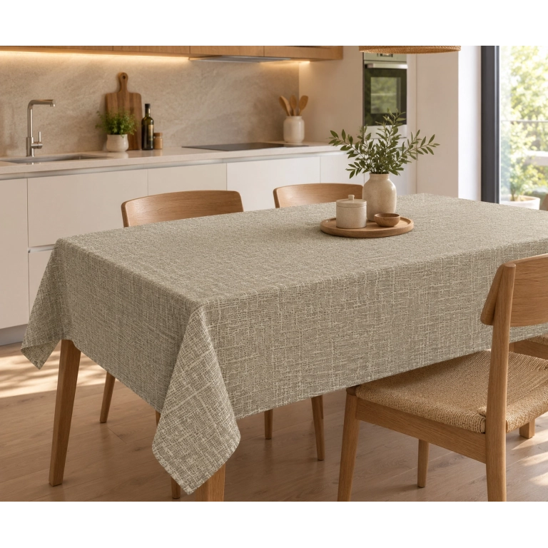 Toile cirée métallisée - TOILE grège