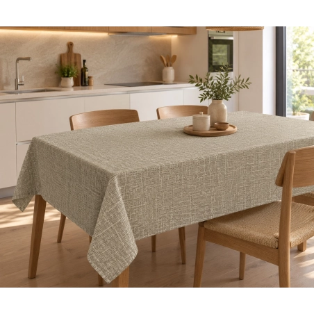 Toile cirée métallisée - TOILE grège