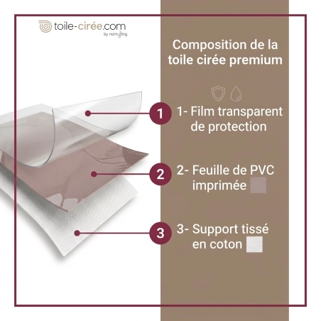 Toile cirée premium DIANA Rose - largeur 140 cm